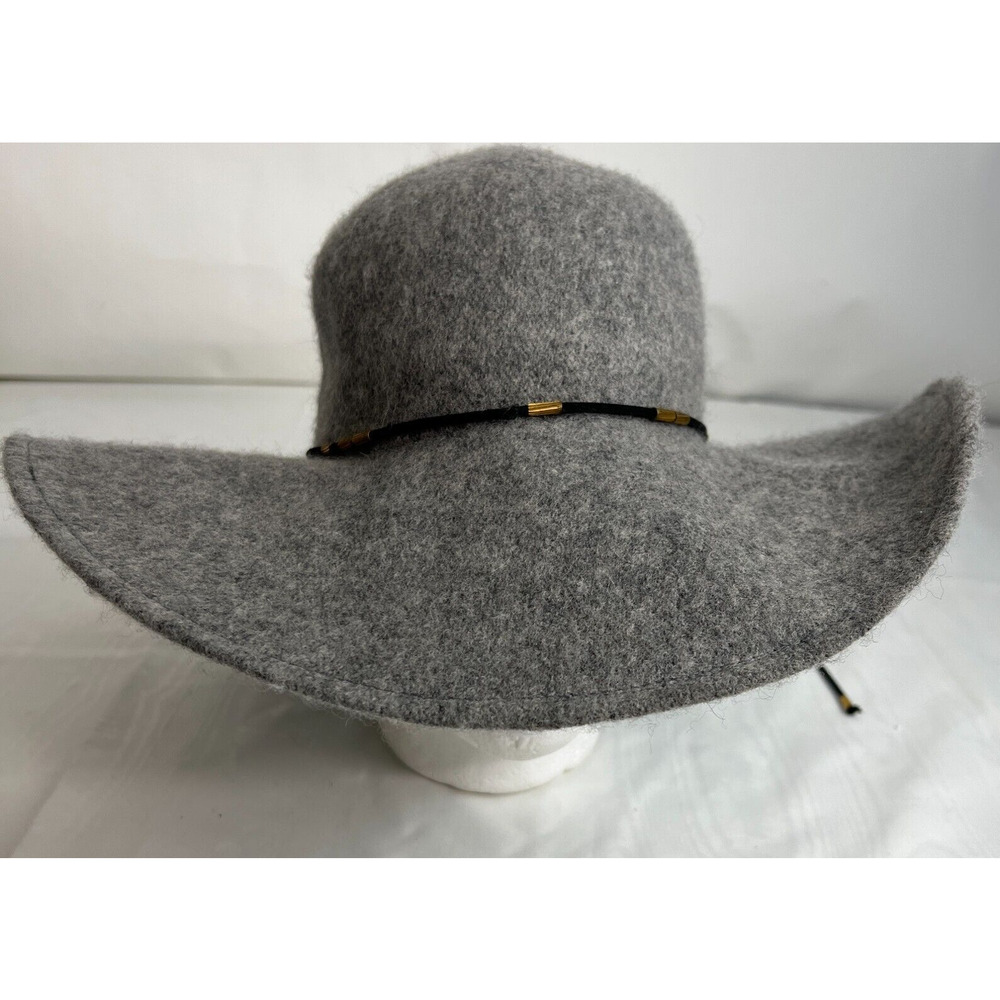 Women's Scala Gray Wool‎ Adjustable Hat Floppy Soft Western